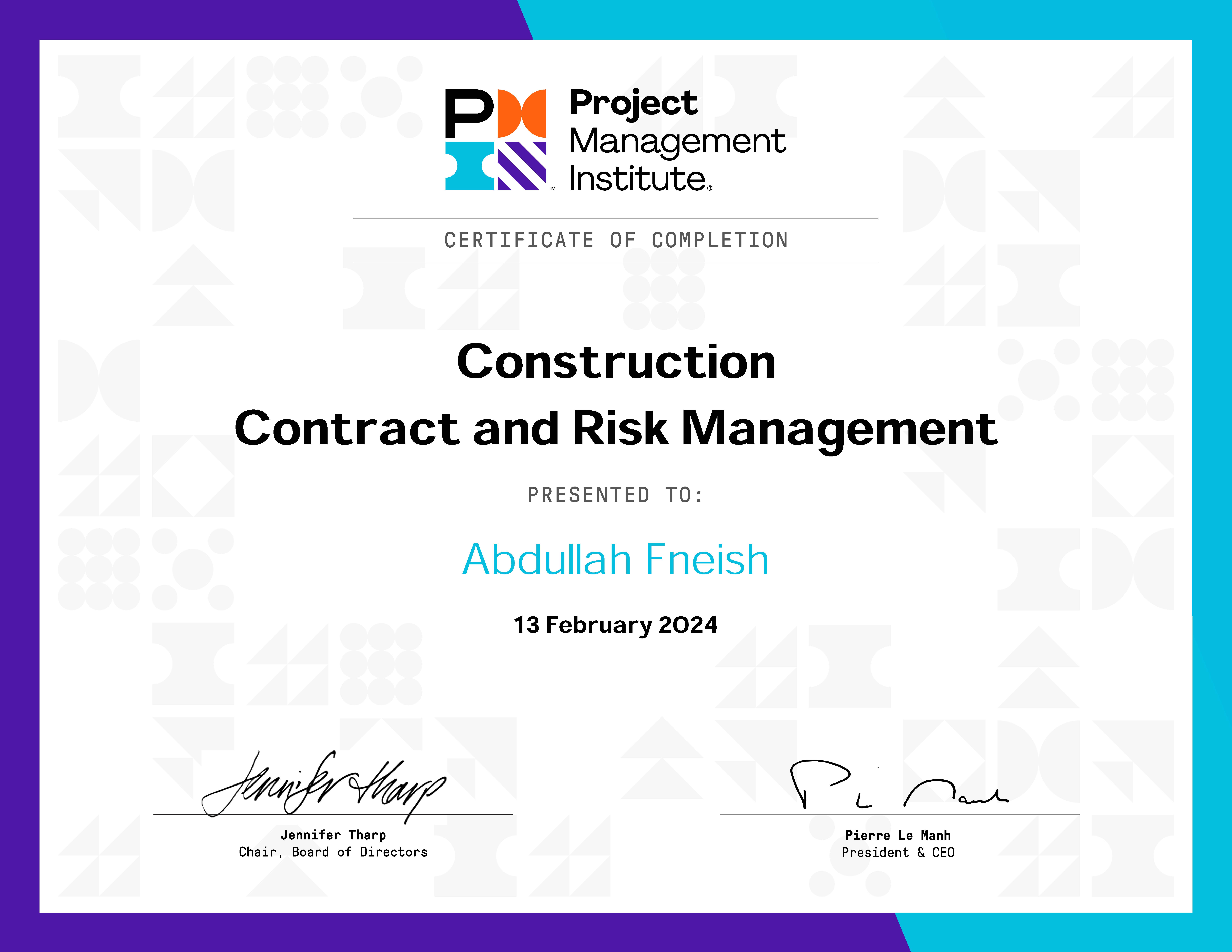 Construction Contract and Risk Management