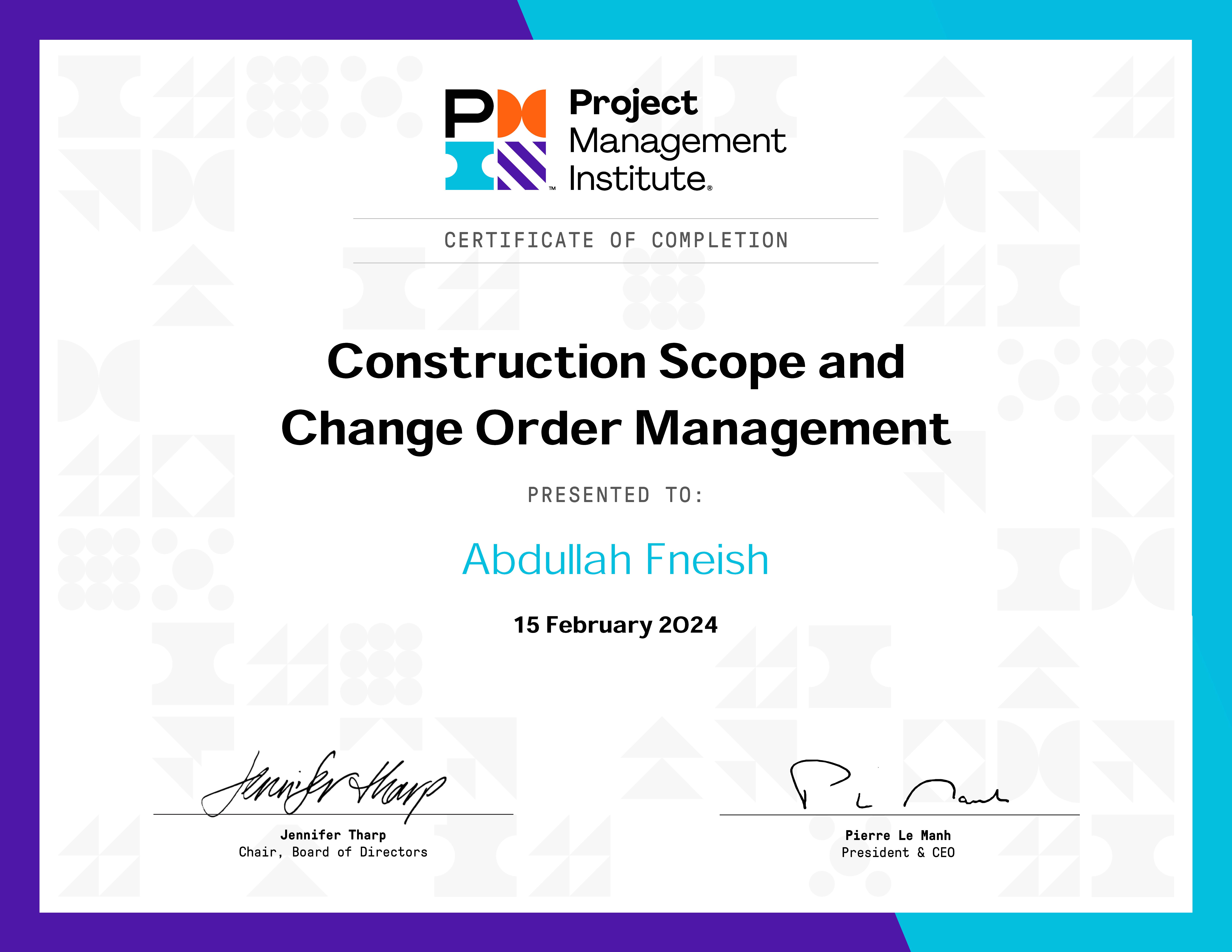 Construction Scope and Change Order Management