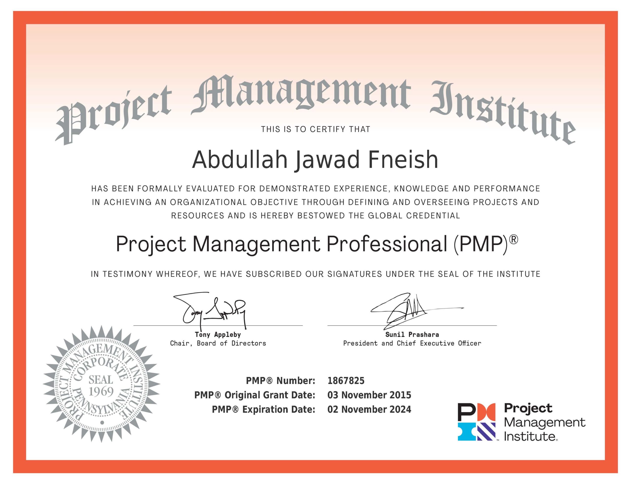 PMP Certificate